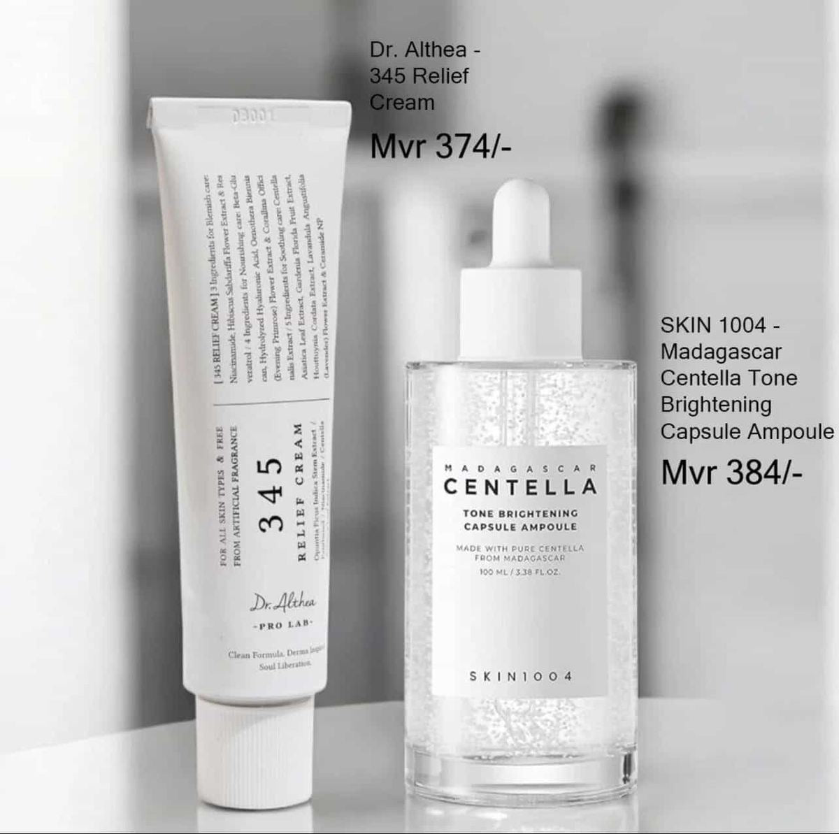 SKIN1004 Centella Brightening Ampoule + Dr. Althea 345 Relief Cream Dou