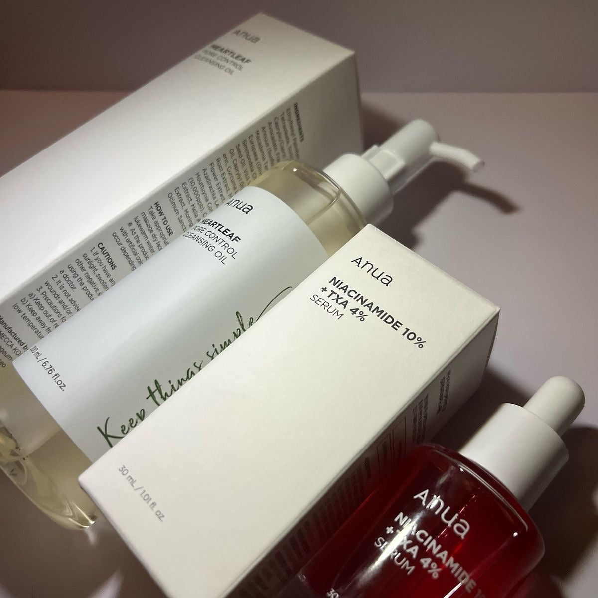 ANUA Glow Balance Dou ( Anua Heartleaf Cleansing Oil + TXA Nicinamide Serum )