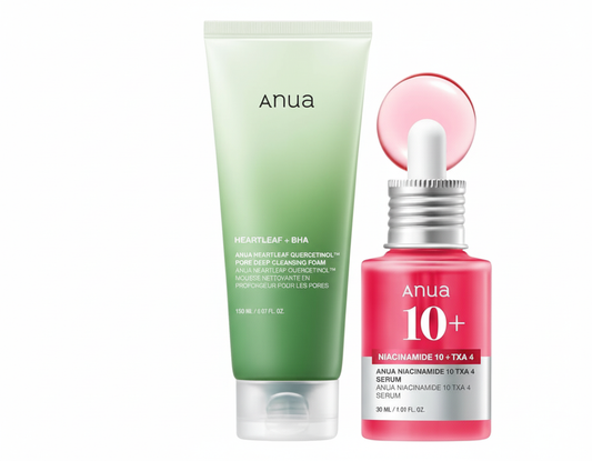 ANUA Viral Cleansing_Boosting Dou ( Anua Heartleaf Cleansing Foam + TXA Nicinamide Serum )