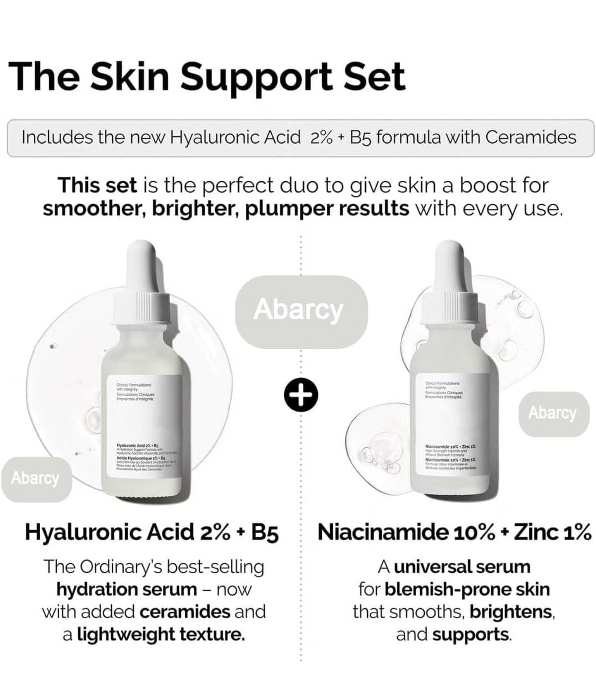 The Ordinary Most Loved Dou ( Nicinamide 10%_ Zinc1% + Hyaluronic Acid 2%_ B5(with Ceamides) )