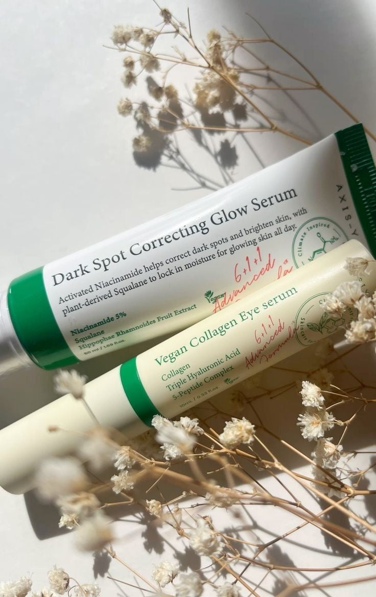 Axis Y Viral Bundle Dou Set ( Datk Spot Correcting Glow Serum + Vegan Collagen Eye Serum)