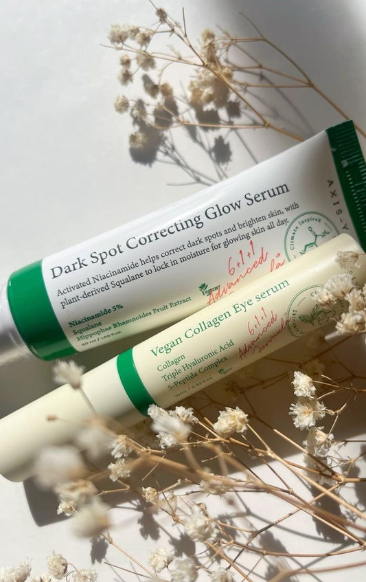 Axis Y Viral Bundle Dou Set ( Datk Spot Correcting Glow Serum + Vegan Collagen Eye Serum)
